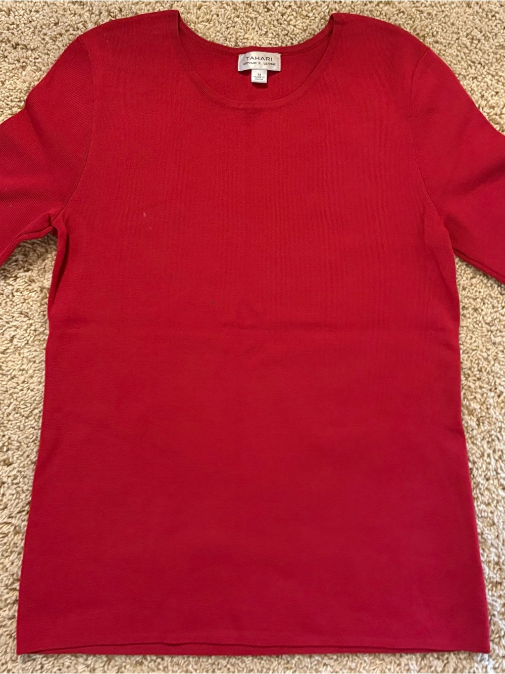 Tahari Red Crewneck Sweater